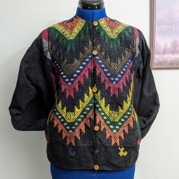 Vintage Jackets & Blazers - Vintage Guatamalan embroidered jacket